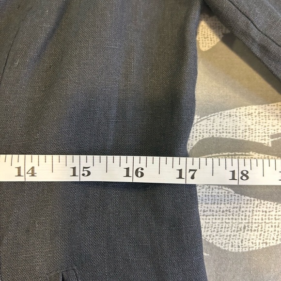 💙”Talbots” Women's Dark Navy 100% Linen Zip Front Jacket w/ Pockets Size 8P💙 - Picture 11 of 16